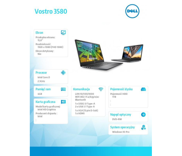 Dell Vostro 3580 i3-8145U/4GB/1TB/Win10P FHD - 478259 - zdjęcie 3